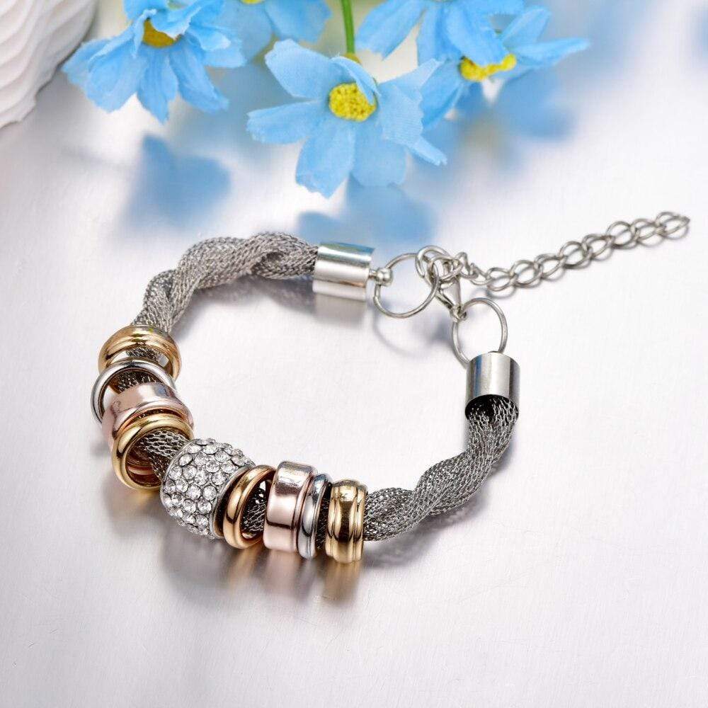 Zarina Bracelet Tressé Argent – Élégant et Polyvalent