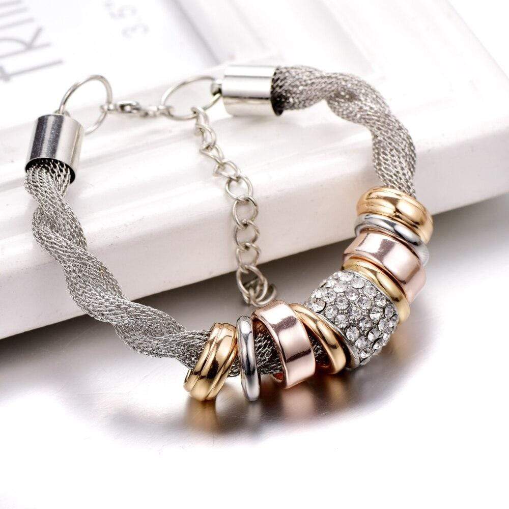 Zarina Bracelet Tressé Argent – Élégant et Polyvalent