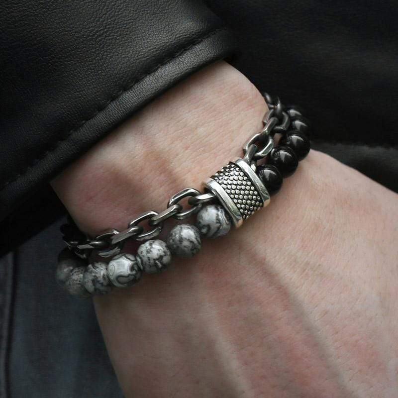 Darius - Bracelet en jaspe, pierre de protection