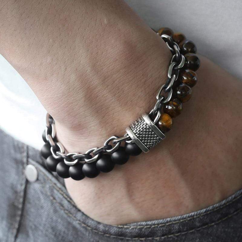 Asher Bracelet Œil de Tigre – Pierre Guerrier Pour Homme