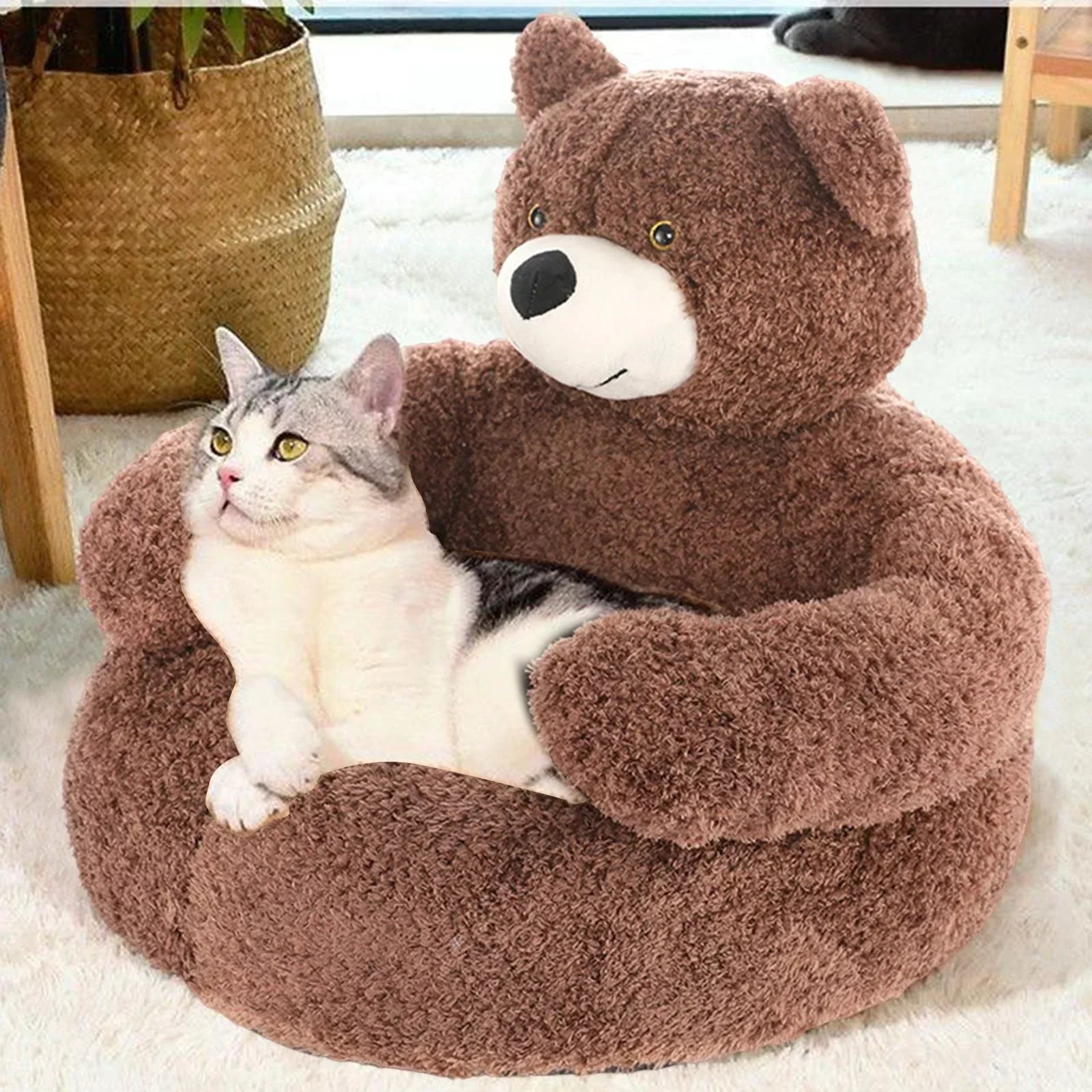 Samiya - Lit Chat Luxe en Peluche pour Confort