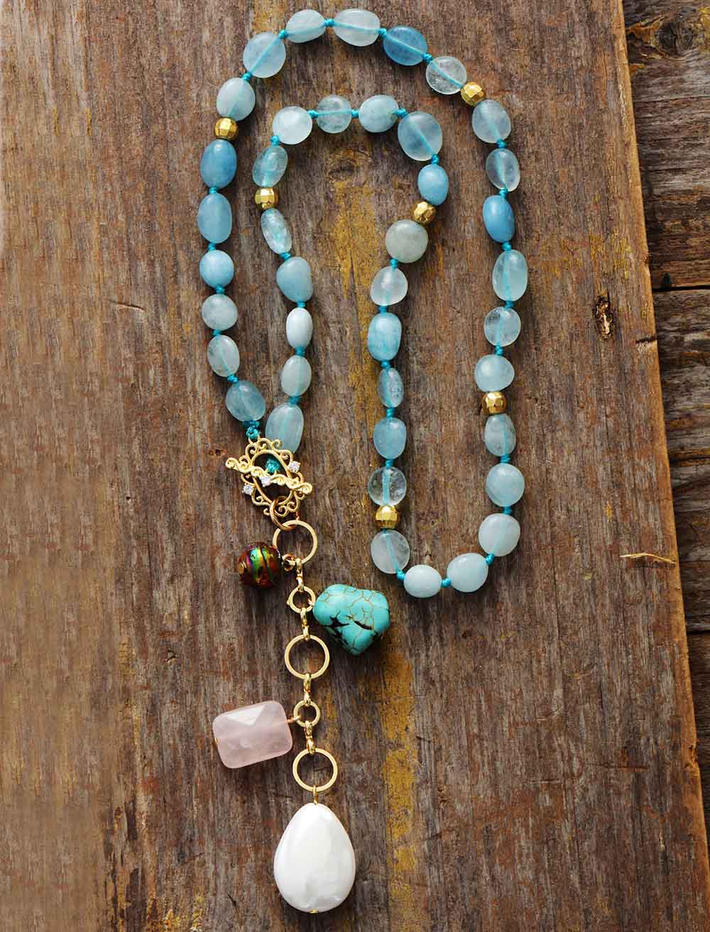 Maris Necklace – Collier Mala Goutte Océan Élégant