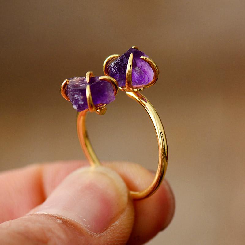 RawStone - Bague statement en pierre brute non taillée