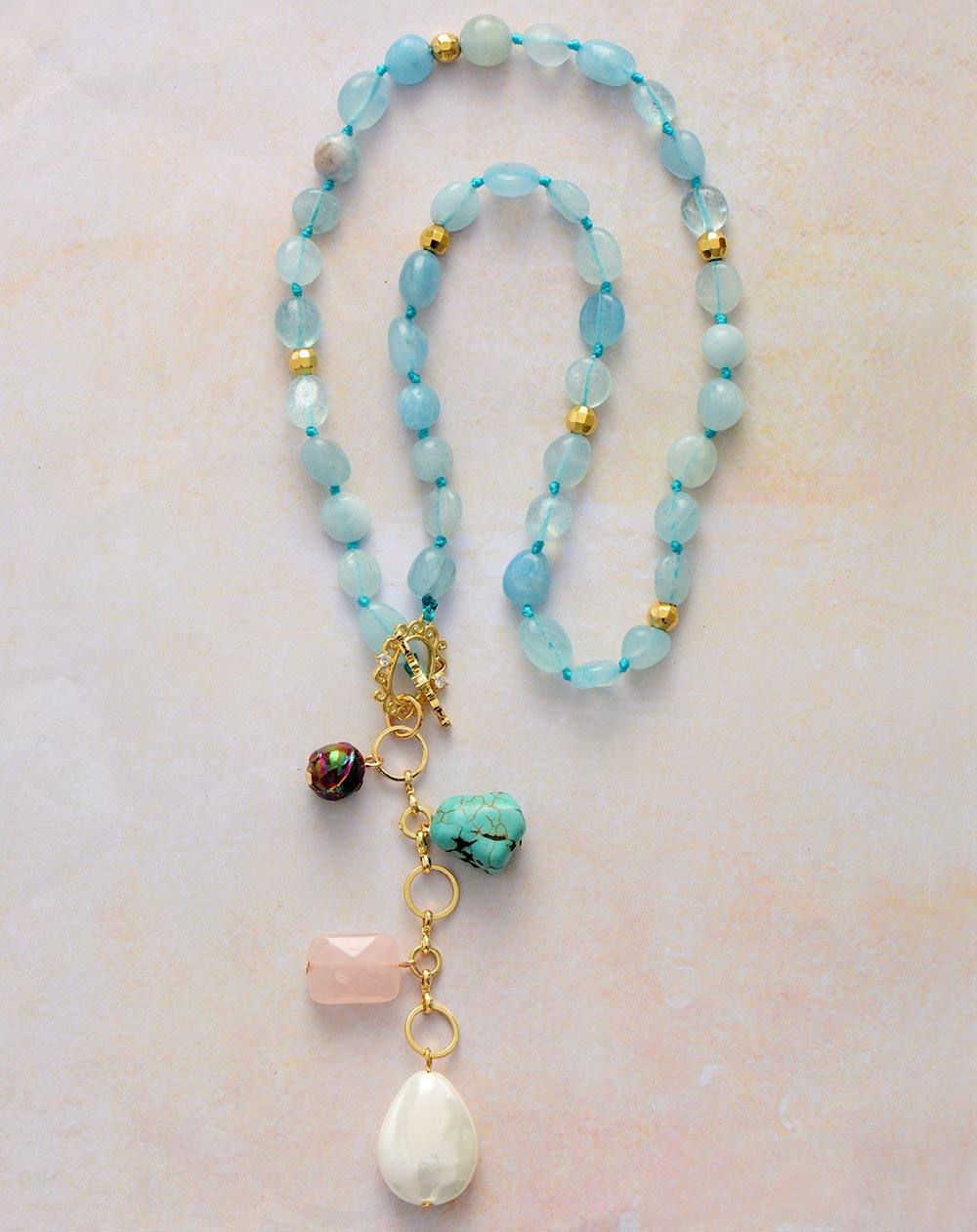 Maris Necklace – Collier Mala Goutte Océan Élégant
