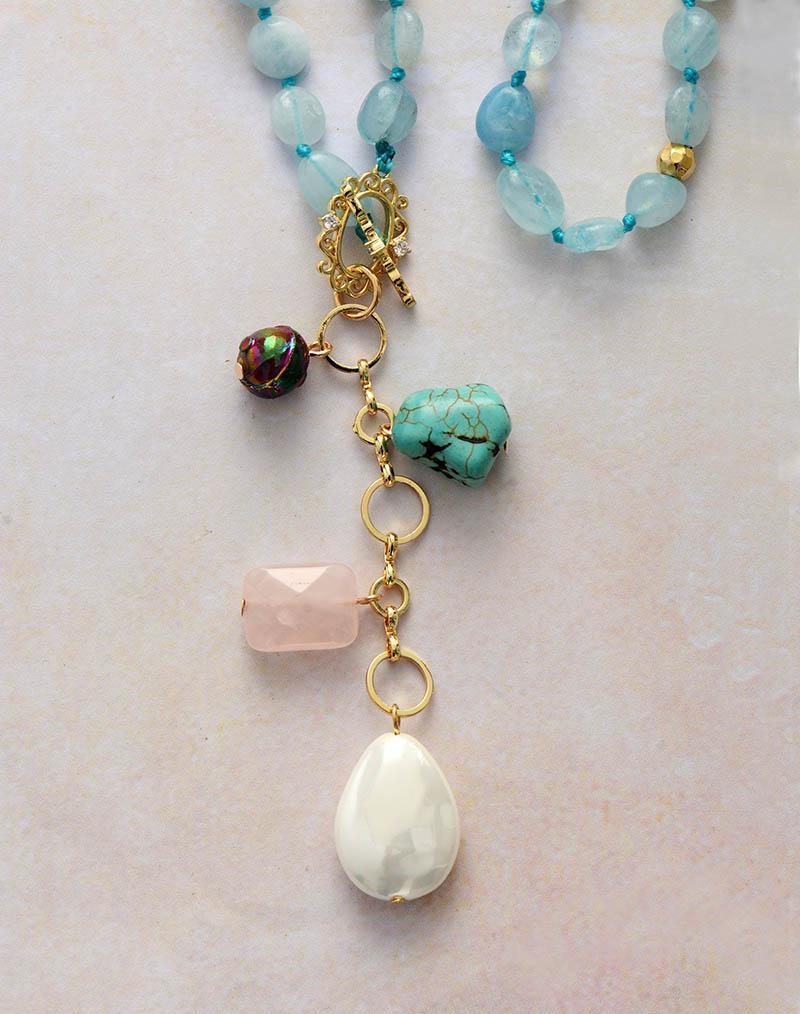 Maris Necklace – Collier Mala Goutte Océan Élégant
