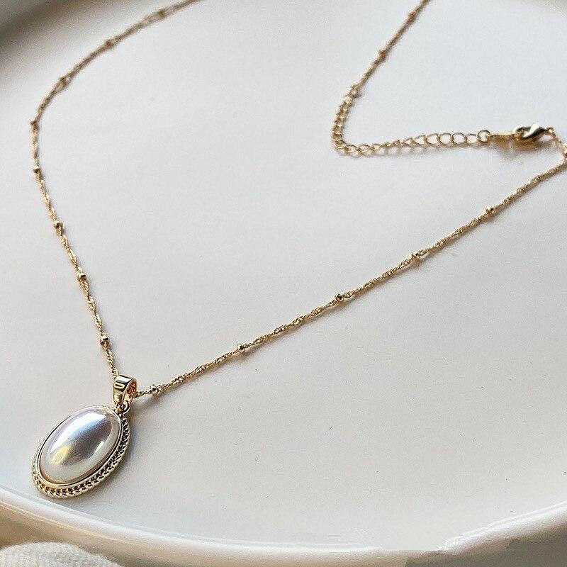 LuminaPearl - Collier de perles doré vintage