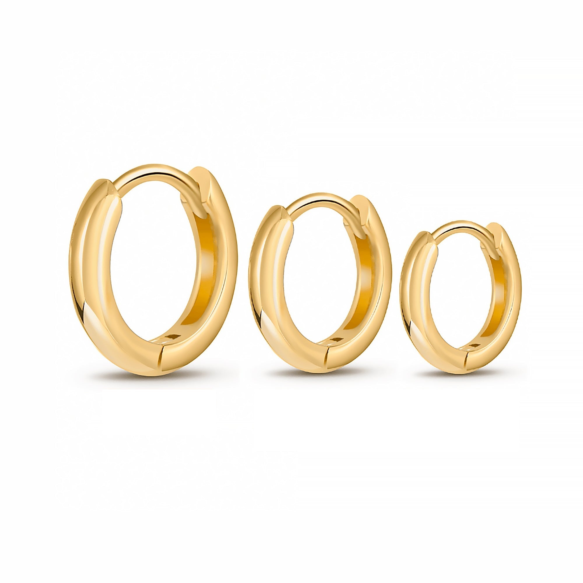 Triella - Set de trois créoles en argent tailles variées