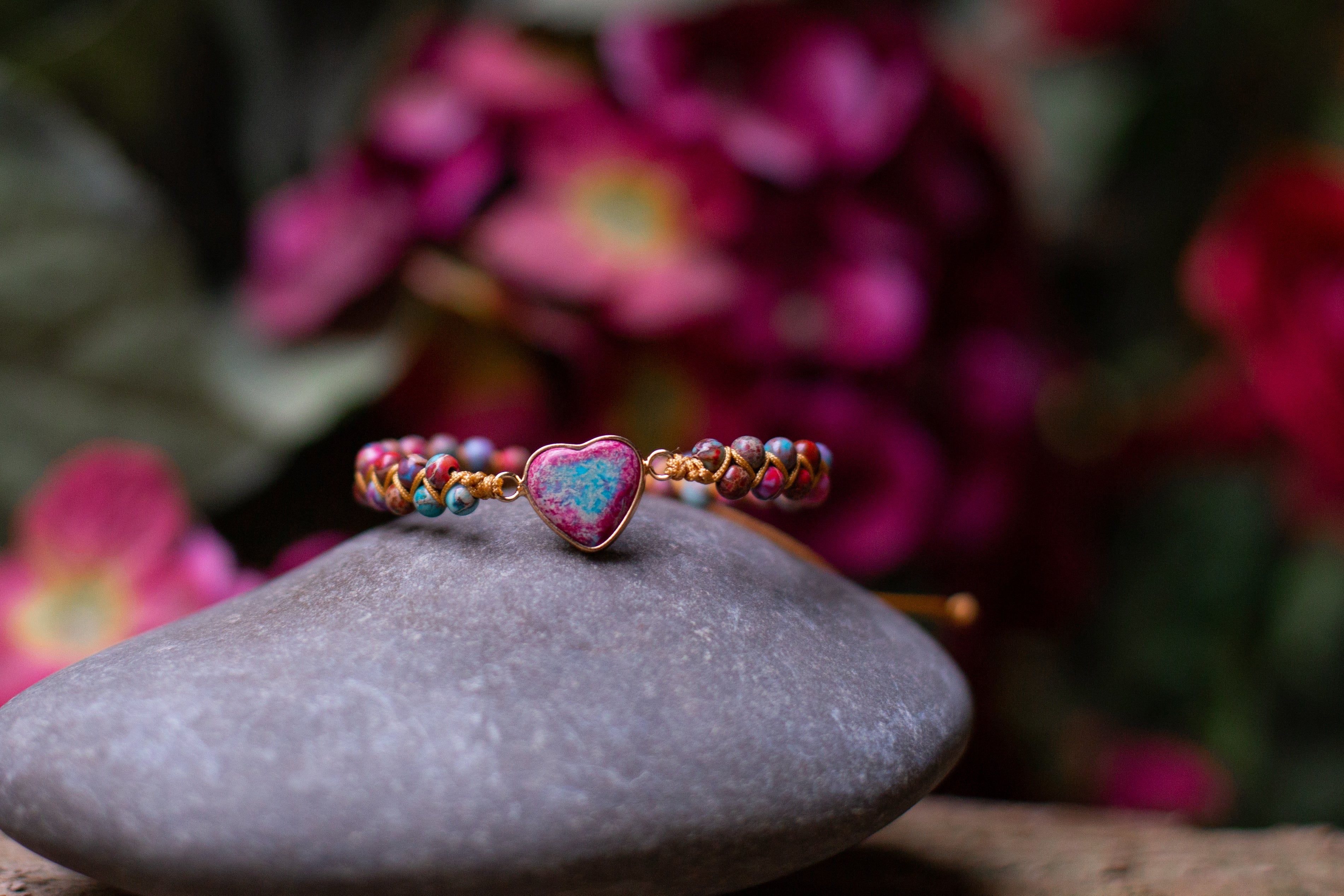 Amélie LoveStone Bracelet - Accessoire Jaspe Élégant