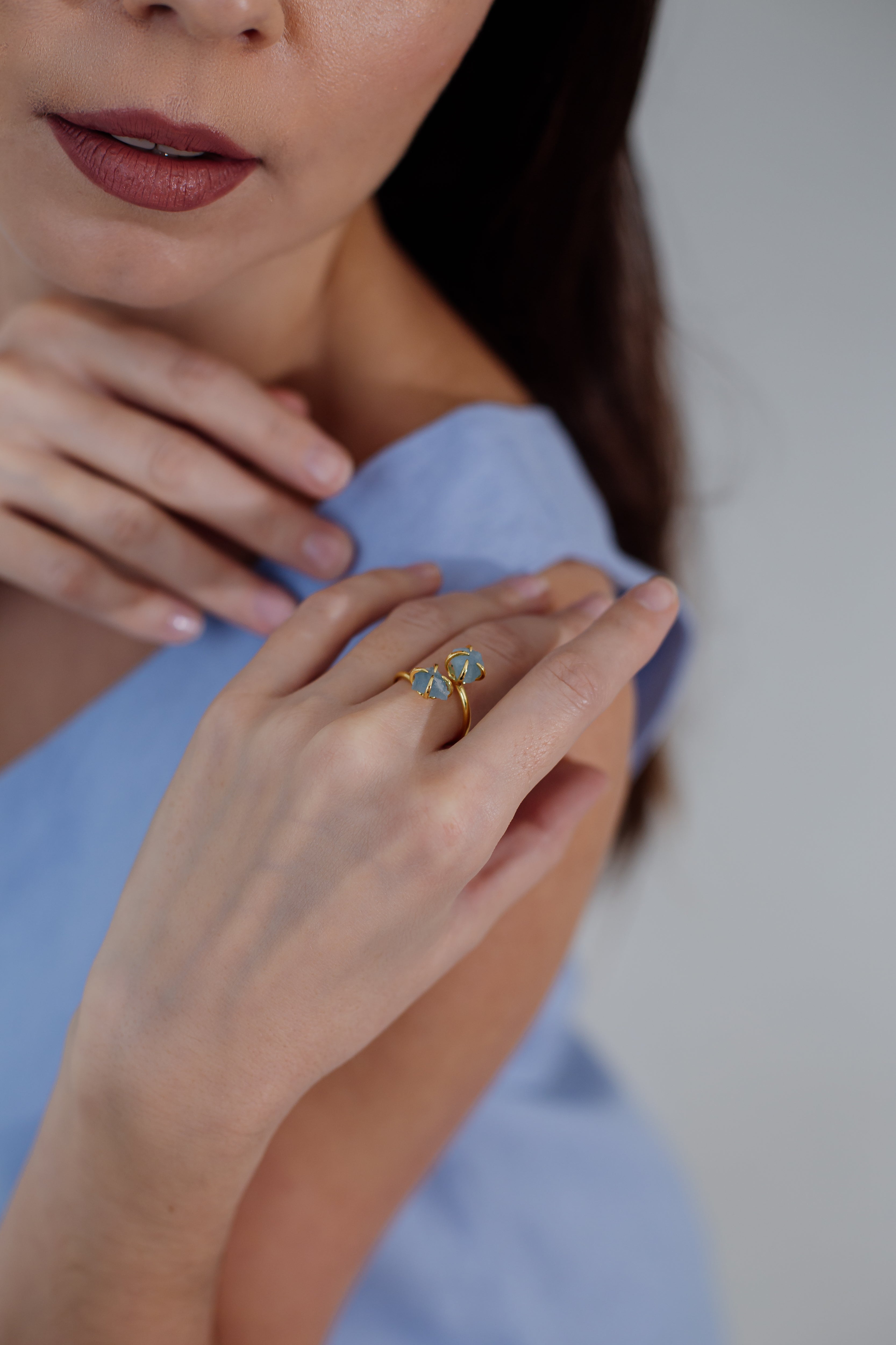 RawStone - Bague statement en pierre brute non taillée