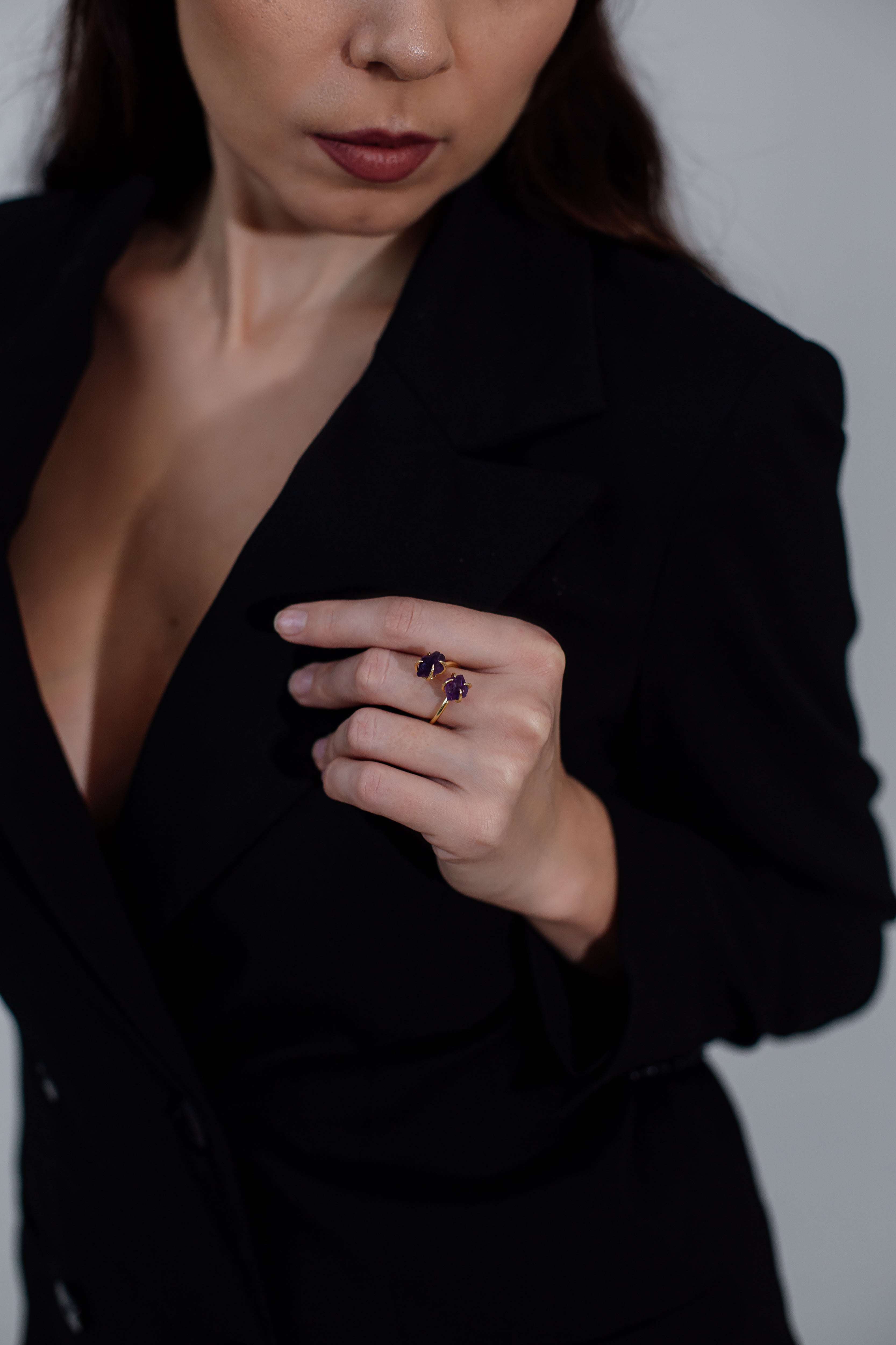 RawStone - Bague statement en pierre brute non taillée