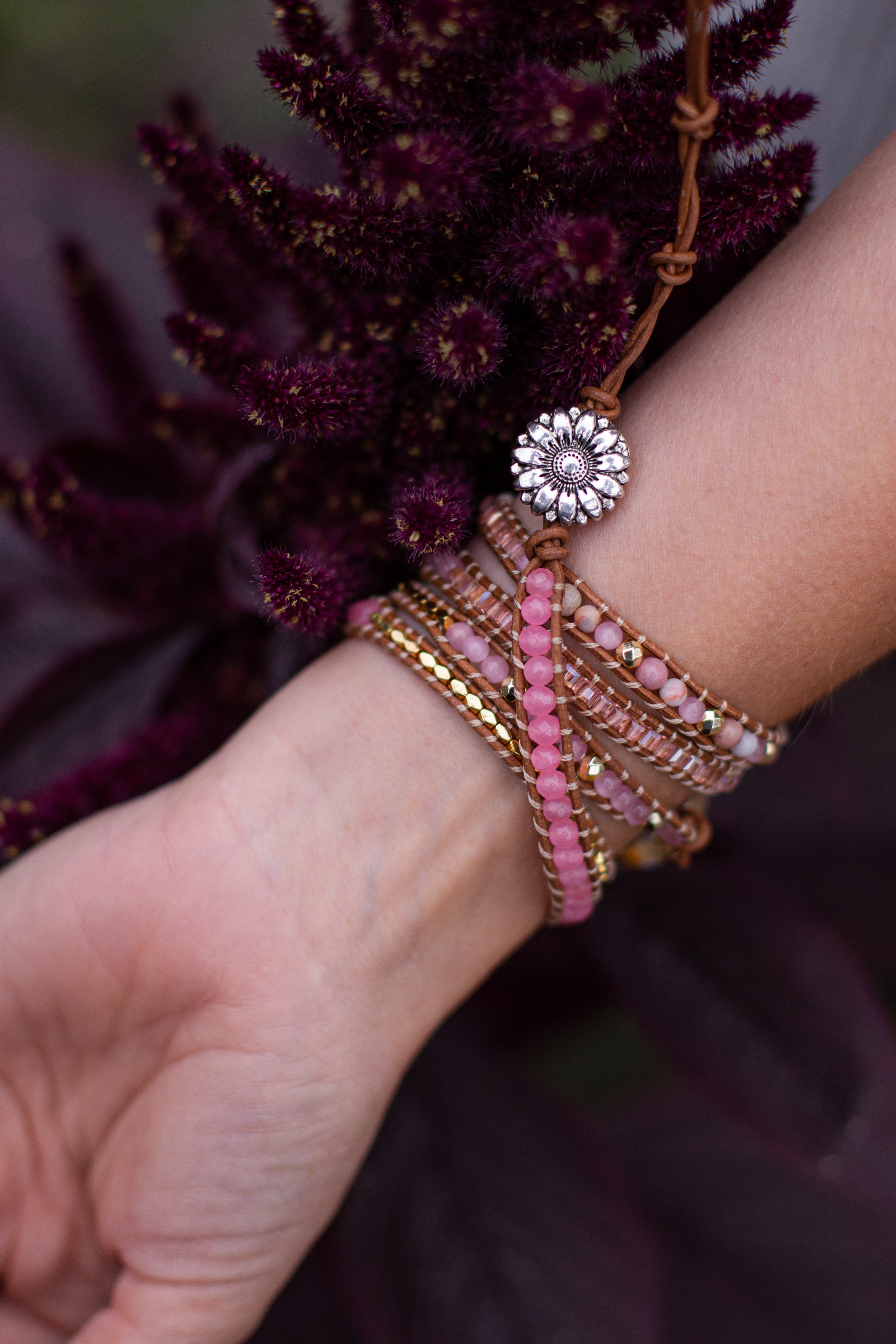 Amoria Bracelet – Bracelet Quartz Rose Doré Élégant