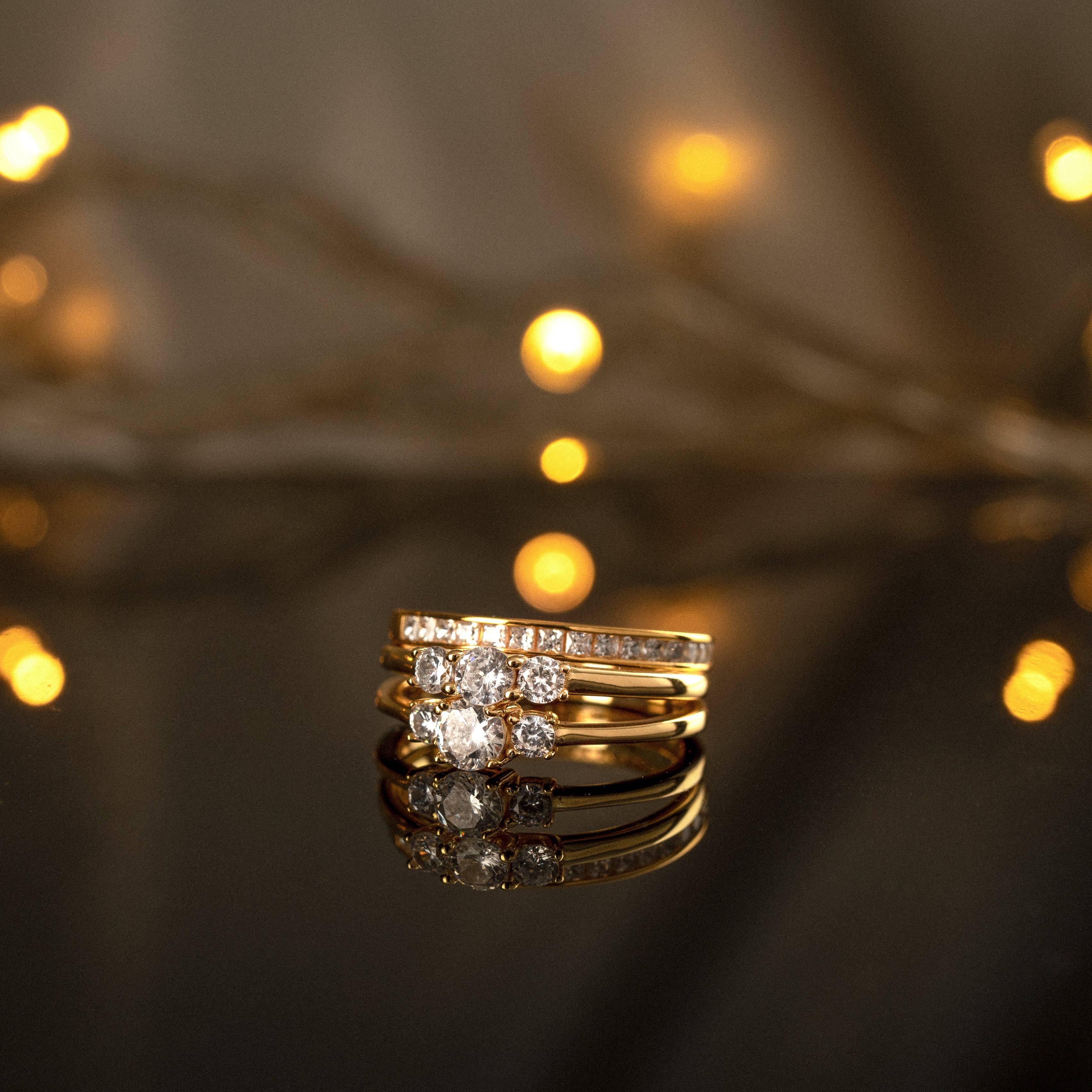 Amelia - Bague en zircone, argent 925 scintillant et intemporel
