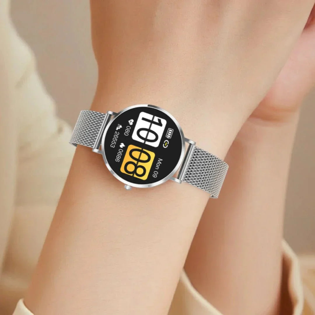SlimFit Grace - Smartwatch AMOLED Santé Élégante