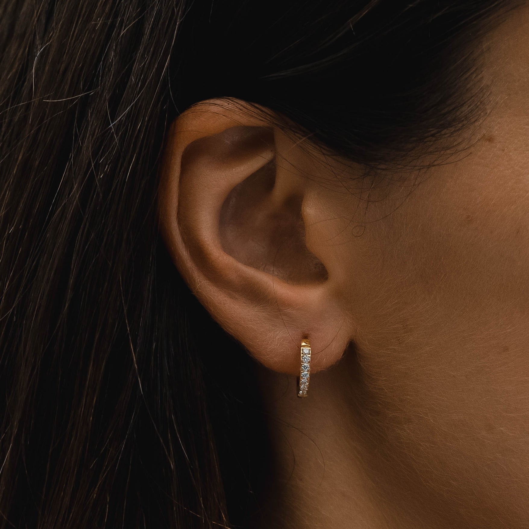 Amara - Boucles d'oreilles anneaux zircone