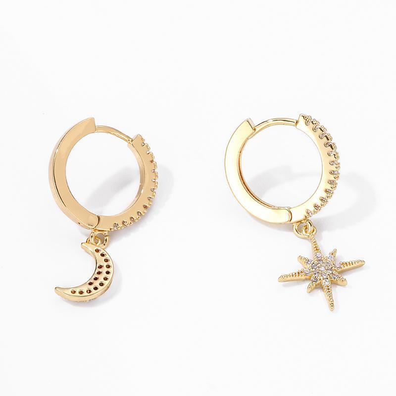 Lunara - Boucles d'oreilles lune et étoile