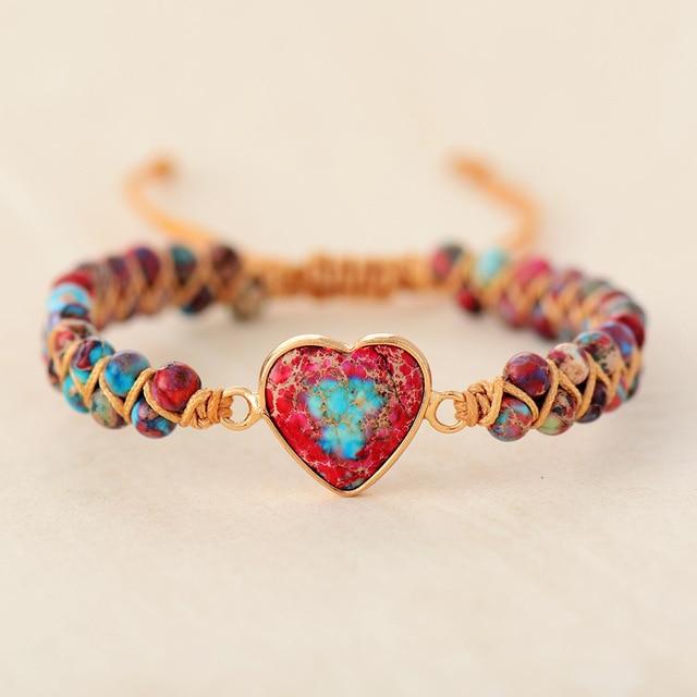 Amélie LoveStone Bracelet - Accessoire Jaspe Élégant