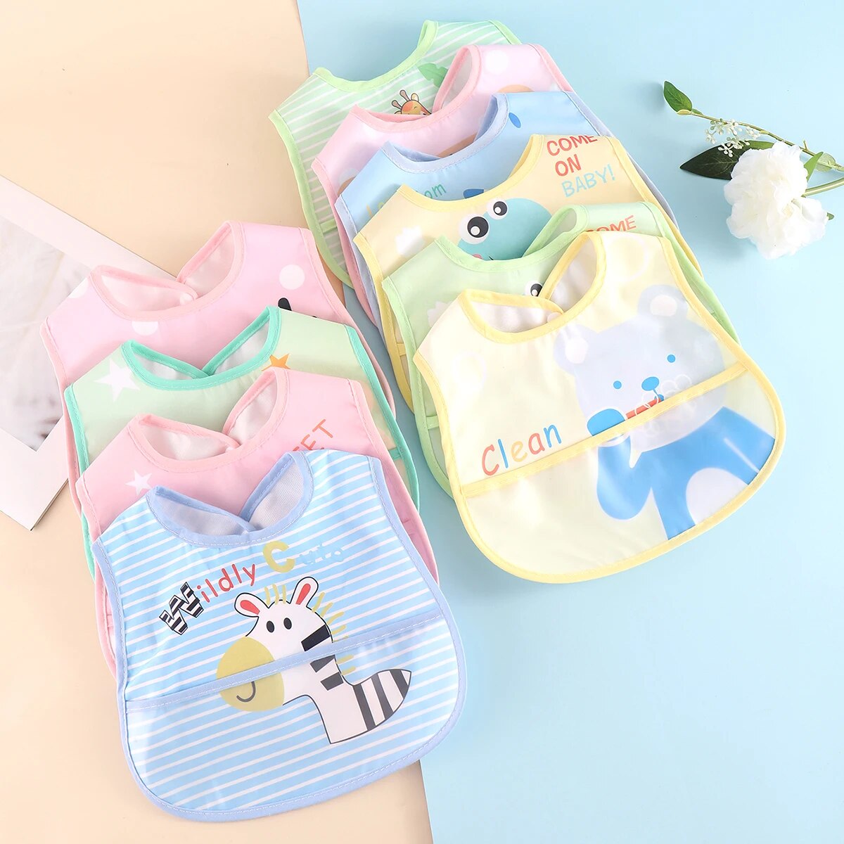 AquaGuard - Set 5 Bavoirs Bébé Réglables