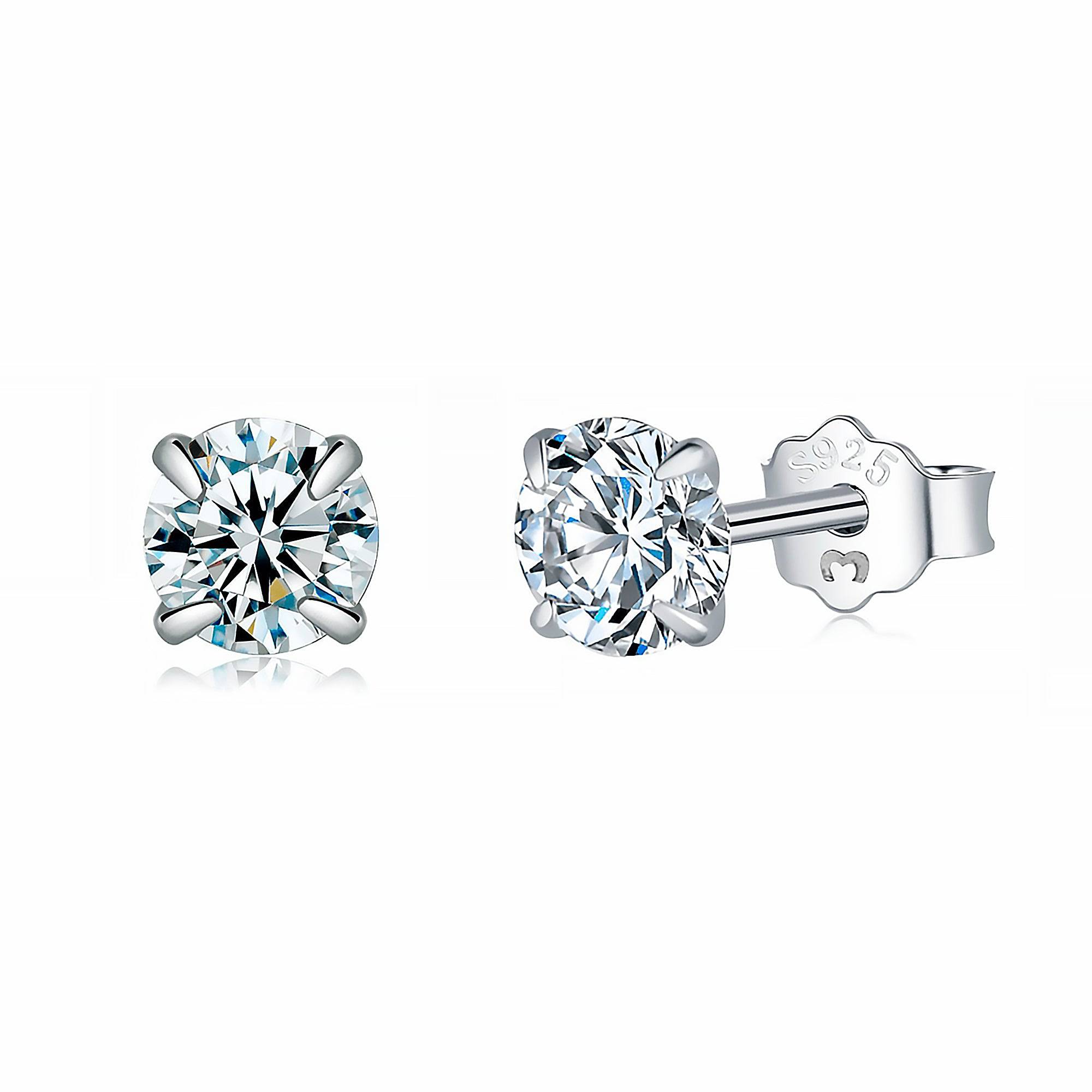 Lynette - Boucles d'oreilles rondes minimalistes en argent à la zircone