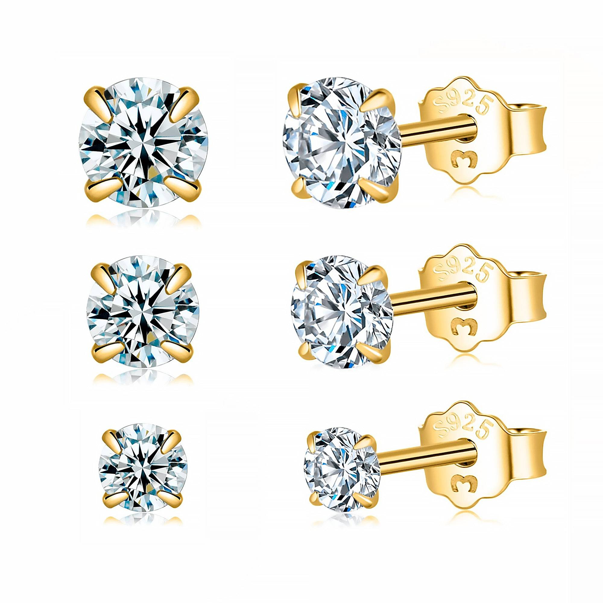 Lynette - Boucles d'oreilles rondes minimalistes en argent à la zircone