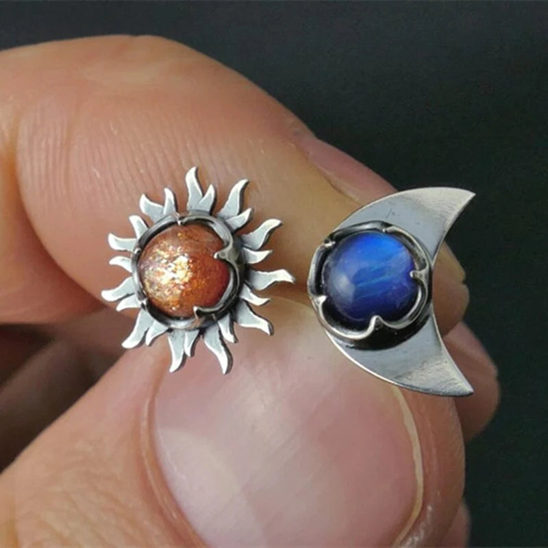 Boucles d'oreilles soleil et lune envoûtantes