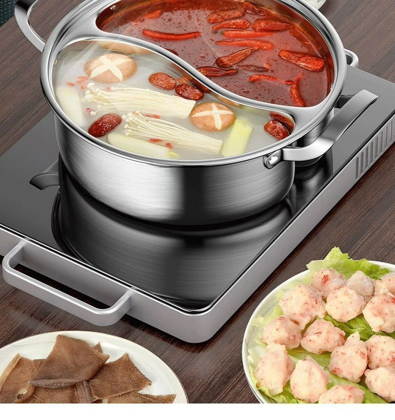 EmieCook - Grande marmite en acier inoxydable compatible induction