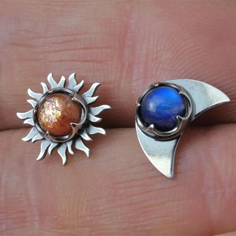 Boucles d'oreilles soleil et lune envoûtantes