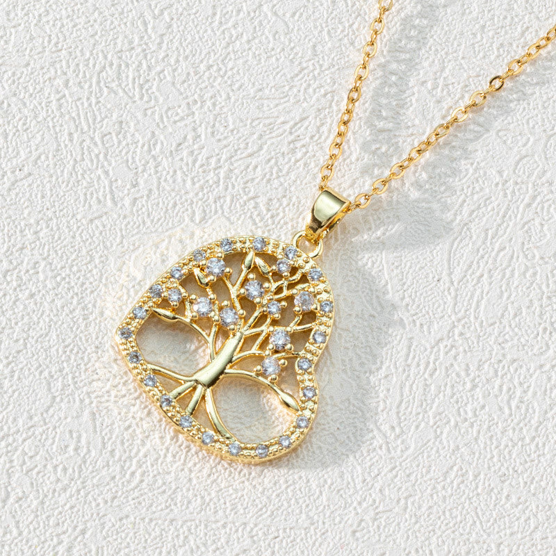 Luna - Collier pendentif arbre de vie en zircone