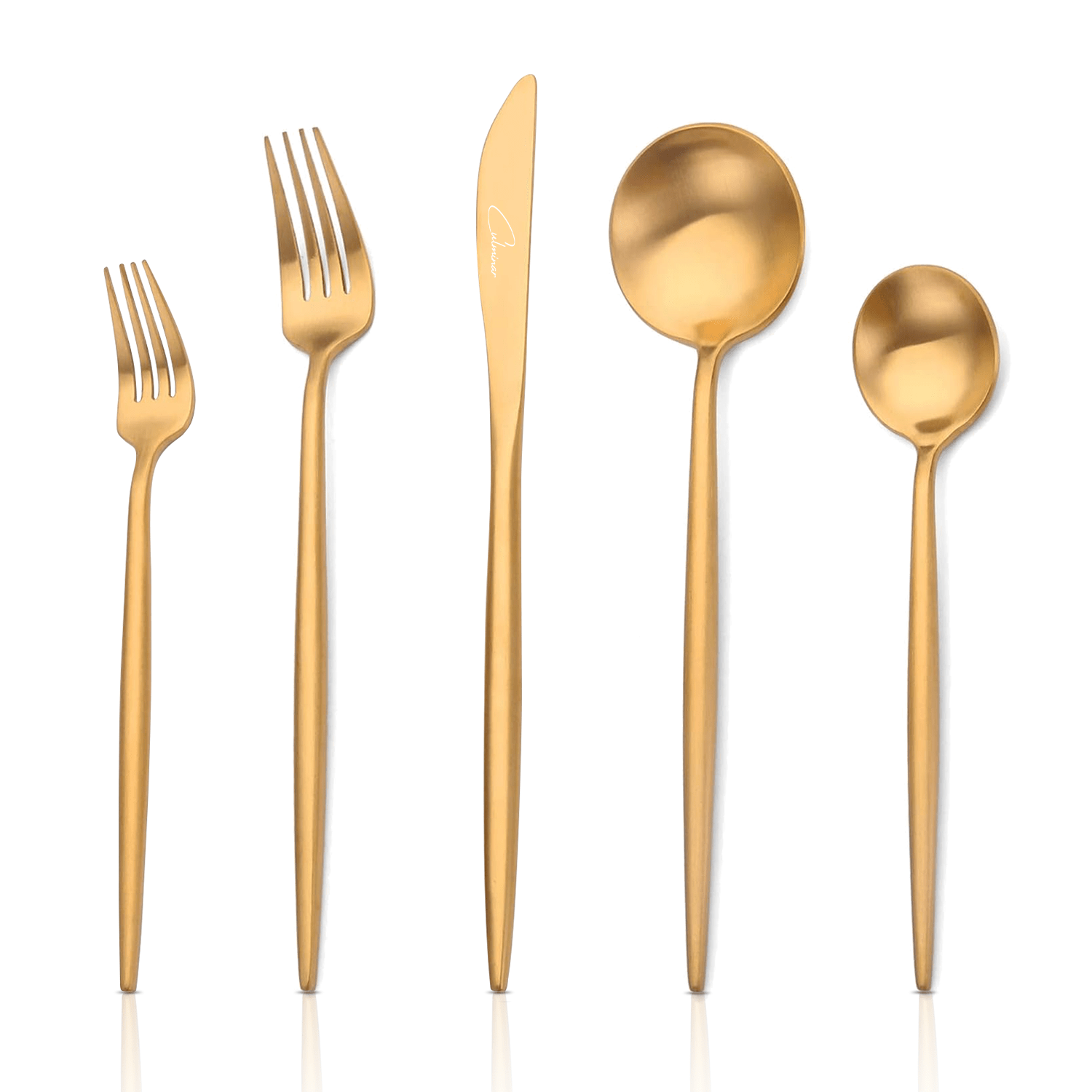 GoudenGlans - Set de Couverts de Luxe 20 Pièces Finition Dorée