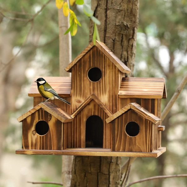 NatureNest - Nichoir en bois fait main pour oiseaux du jardin