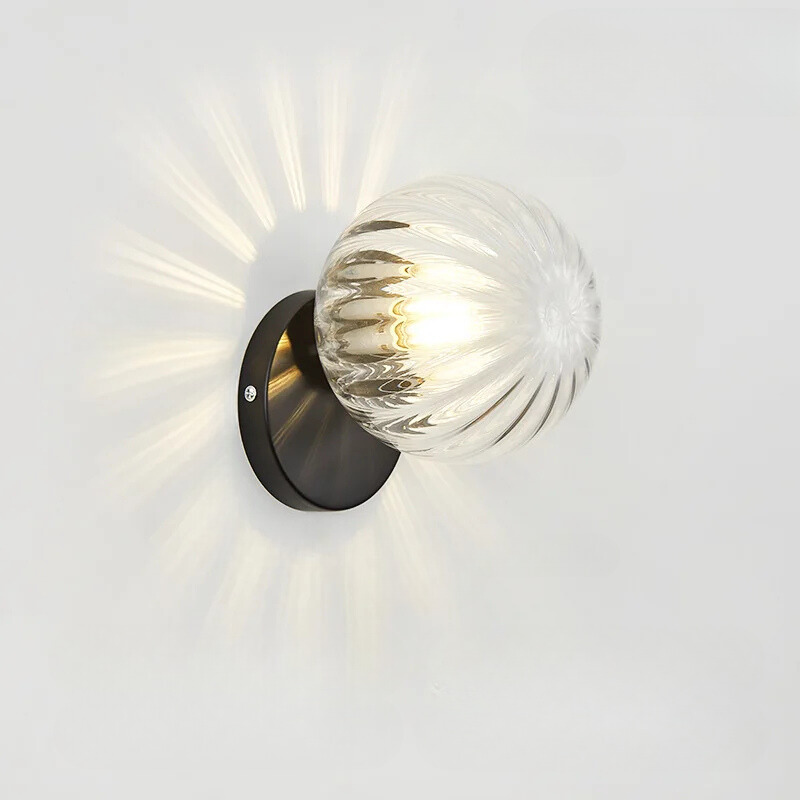 LuxeGlow - Applique Murale Doree avec Globe en Verre