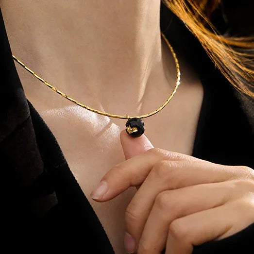 Iris - Collier statement vintage doré audacieux