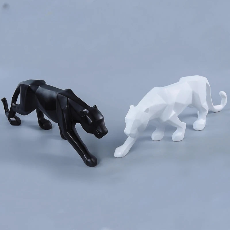 PantherSculpt - Sculptures de panthère noir et blanc au design épuré