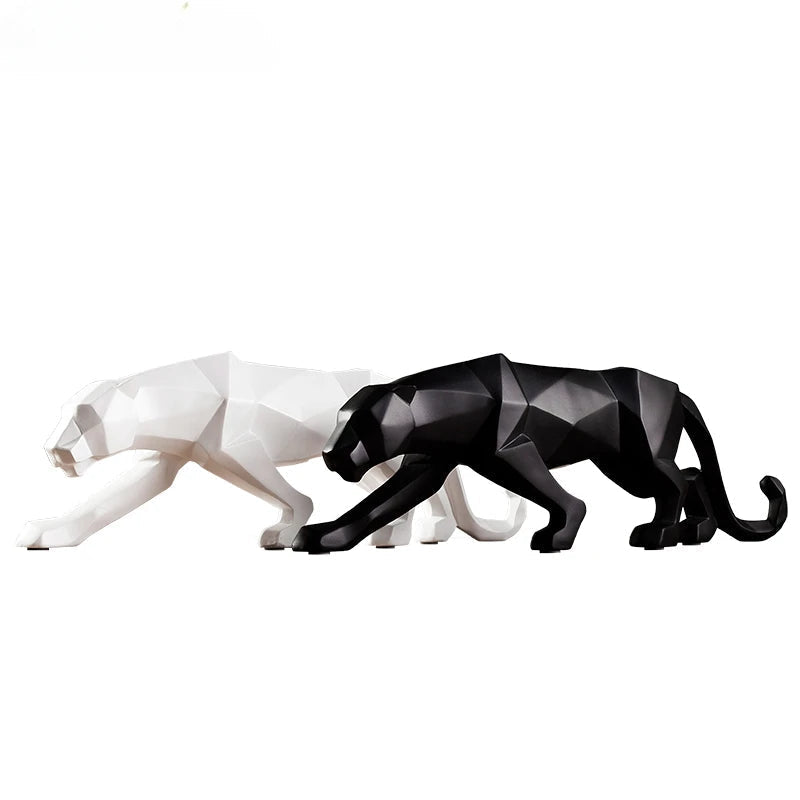 PantherSculpt - Sculptures de panthère noir et blanc au design épuré