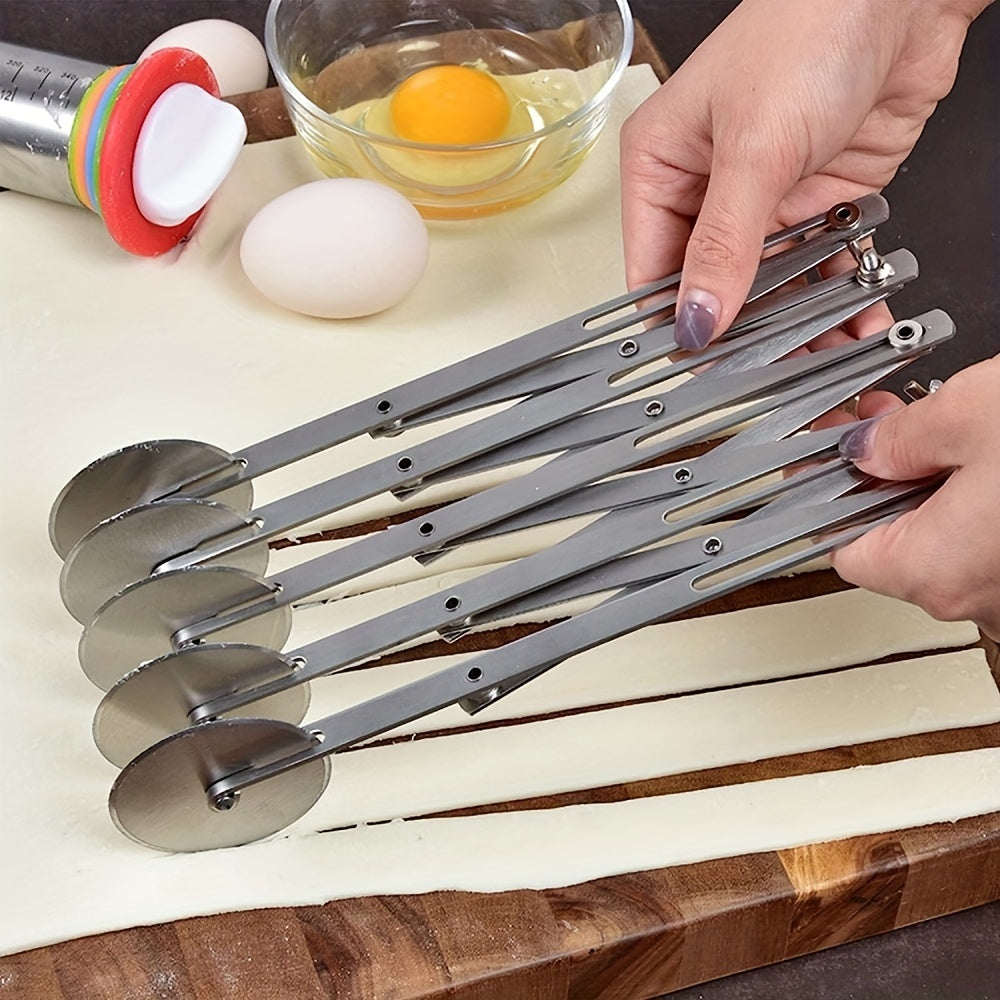 Slizer – Coupe-Pâte 5 Roulettes Inox