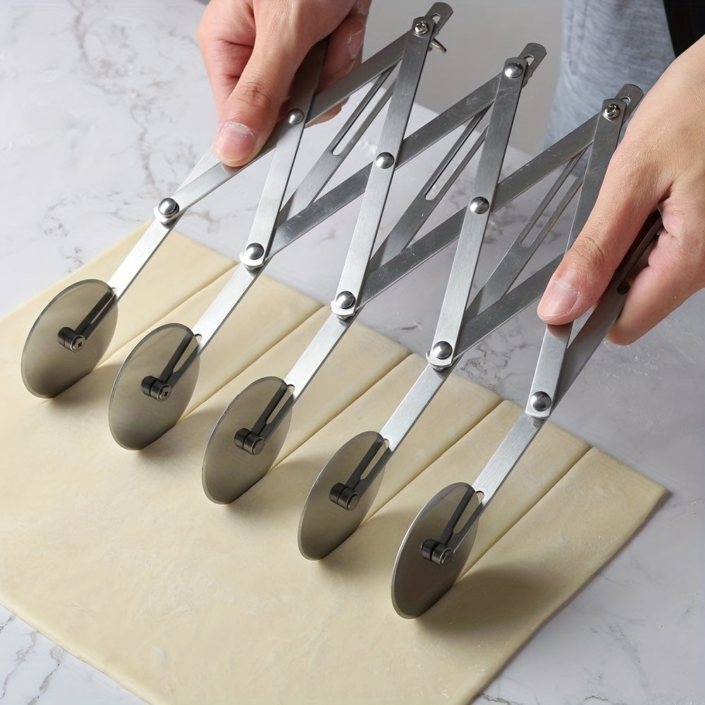 Slizer – Coupe-Pâte 5 Roulettes Inox