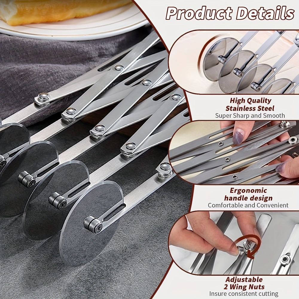 Slizer – Coupe-Pâte 5 Roulettes Inox