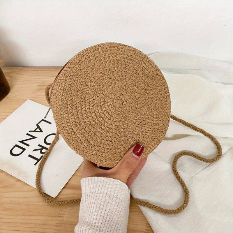 BellaRound Bag - Sac Bandoulière Rond en Paille