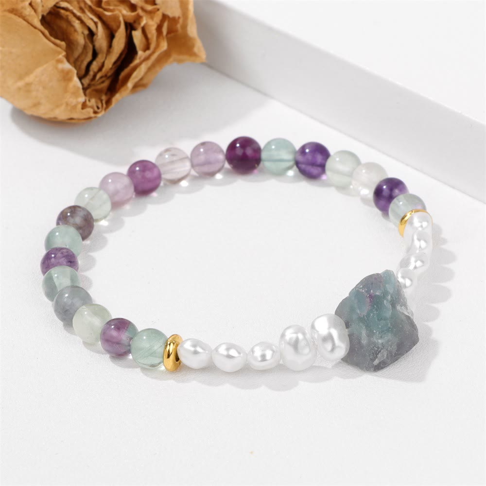 Eline - Bracelet de perles en cristal naturel 6mm élégant