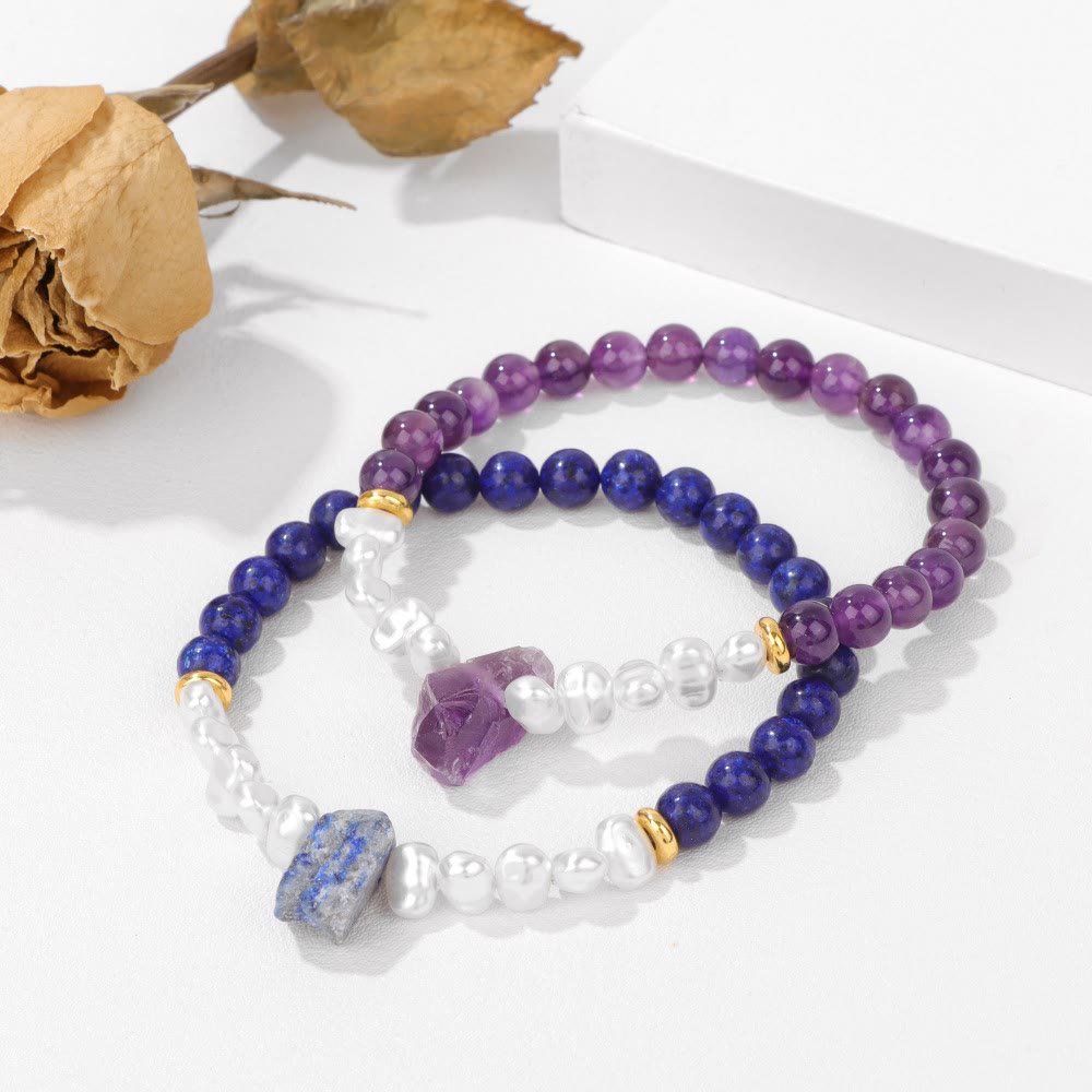 Eline - Bracelet de perles en cristal naturel 6mm élégant