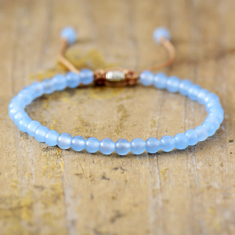 Aisha - Bracelet tressé réglable en perles de pierres naturelles