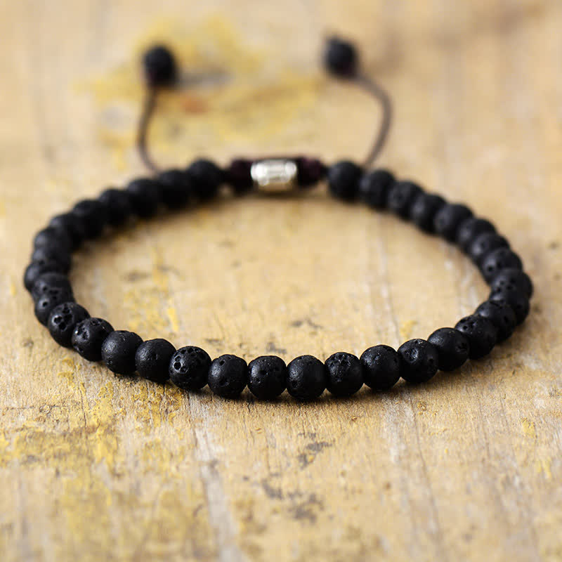 Aisha - Bracelet tressé réglable en perles de pierres naturelles