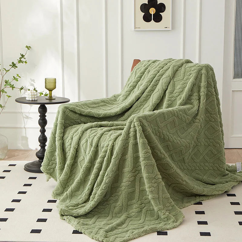 CozyLuxe - Couverture Laine d'Agneau Luxe Chambre