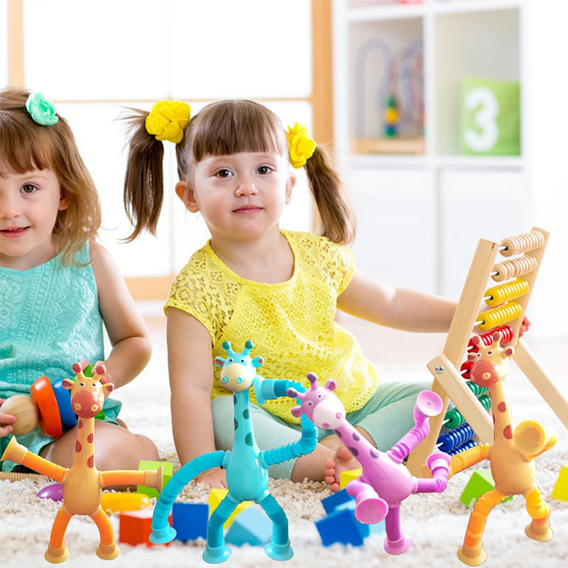 StretchGiraffe - Jouet Flexible à Ventouse pour Enfants