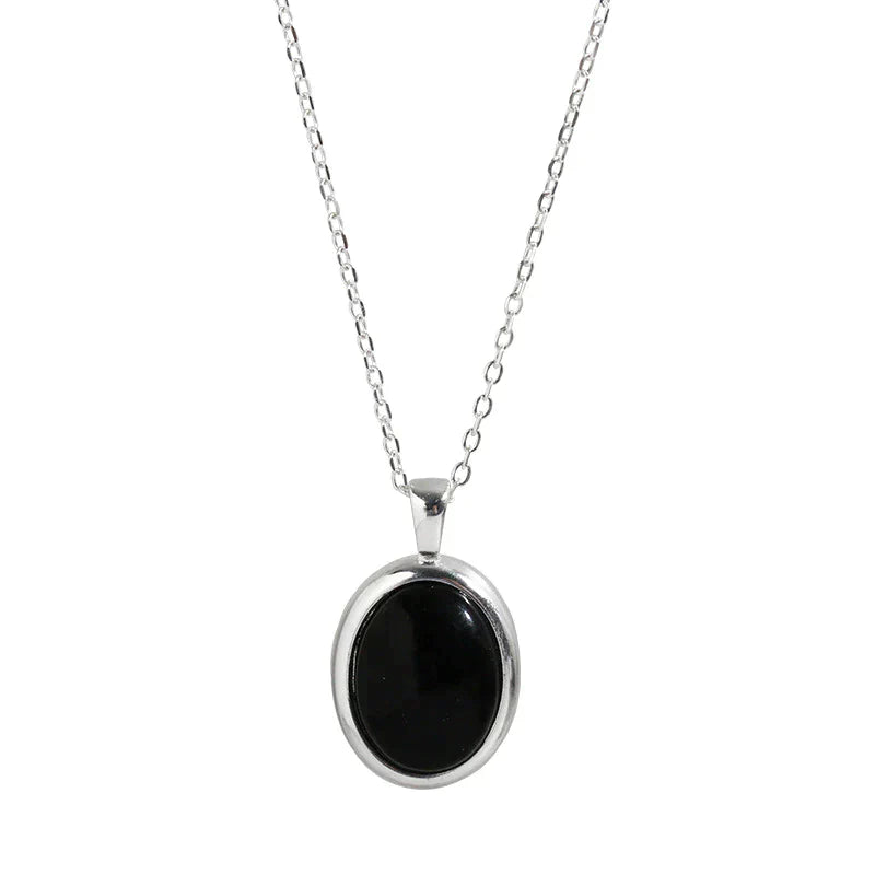 Collier Opale Noire Élégant - Style Statement Impressionnant