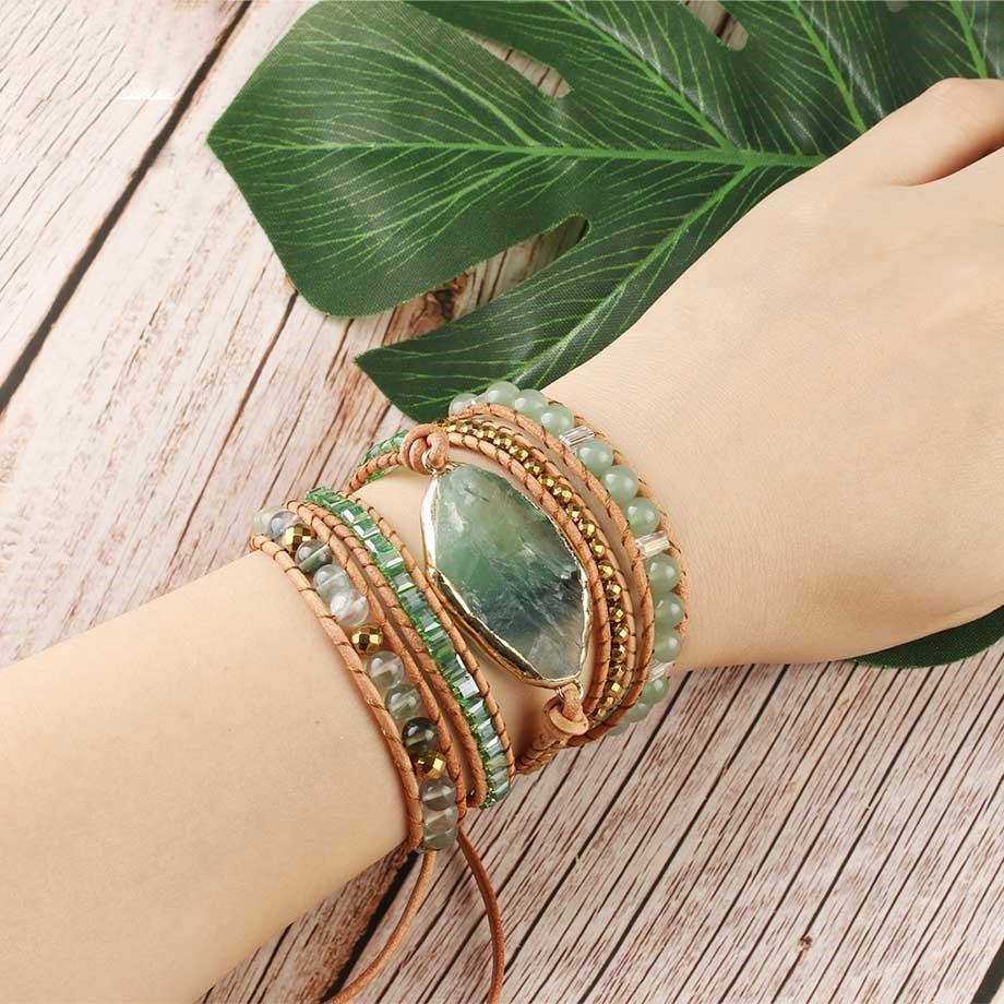FluoriteGlow - Bracelet en perles de fluorite naturelle
