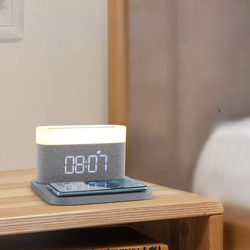 SmartCharge - Station de Charge Sans Fil avec Réveil et Veilleuse