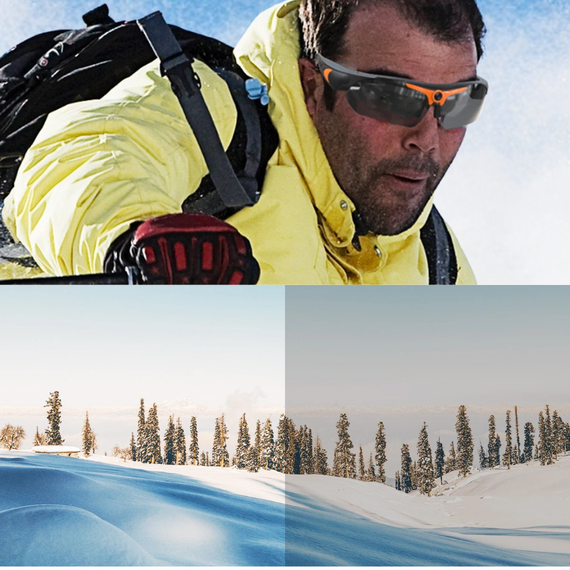 AdventureVision Glasses - Lunettes de soleil polarisées à caméra HD 1080P