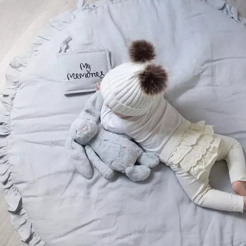 CozyCotton Round Mat – Tapis Jeu Coton Doux Bébé
