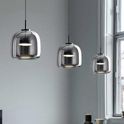 Noctéra – Suspension Design Moderne en Verre Noir