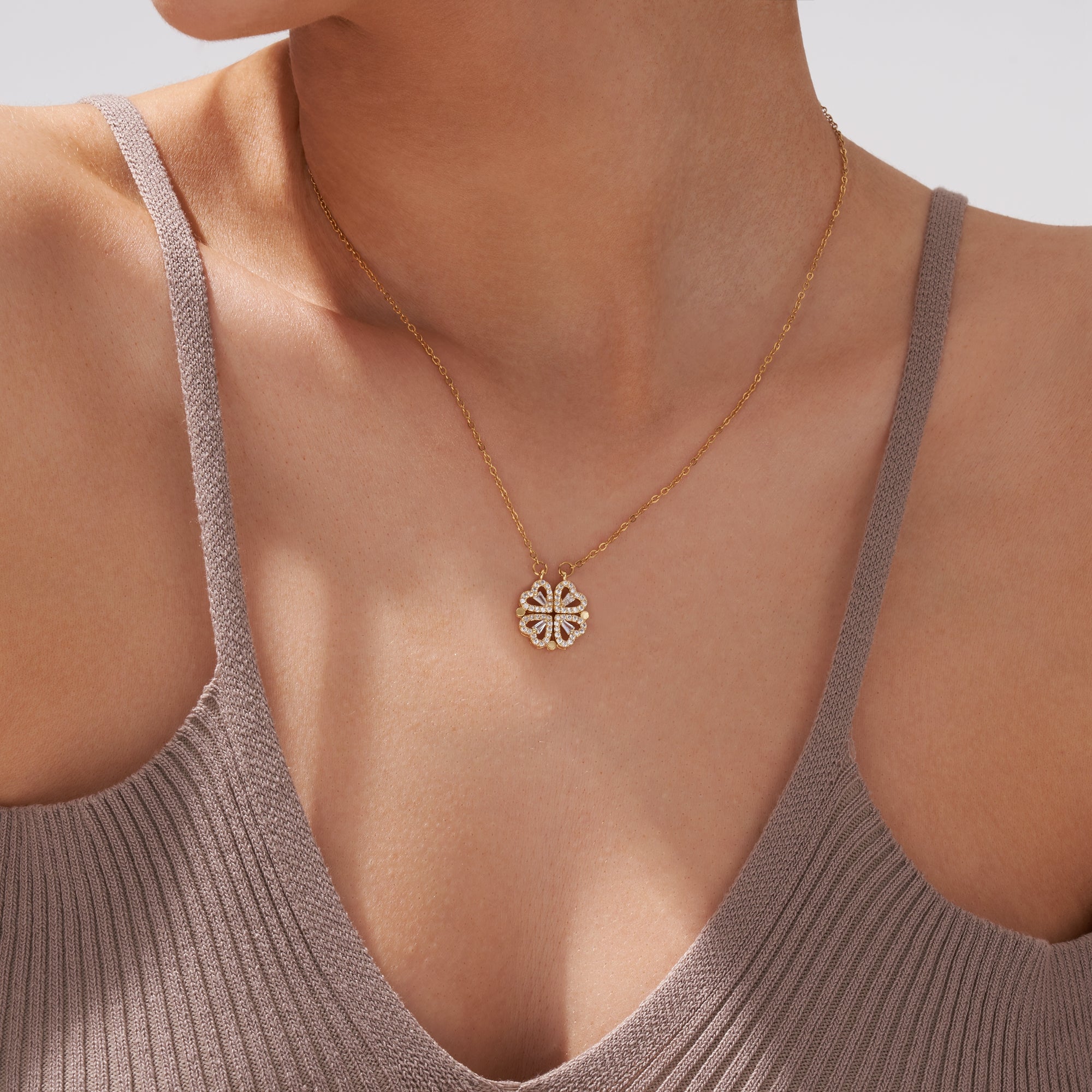 Lucky Charm - Collier cœur doré élégant